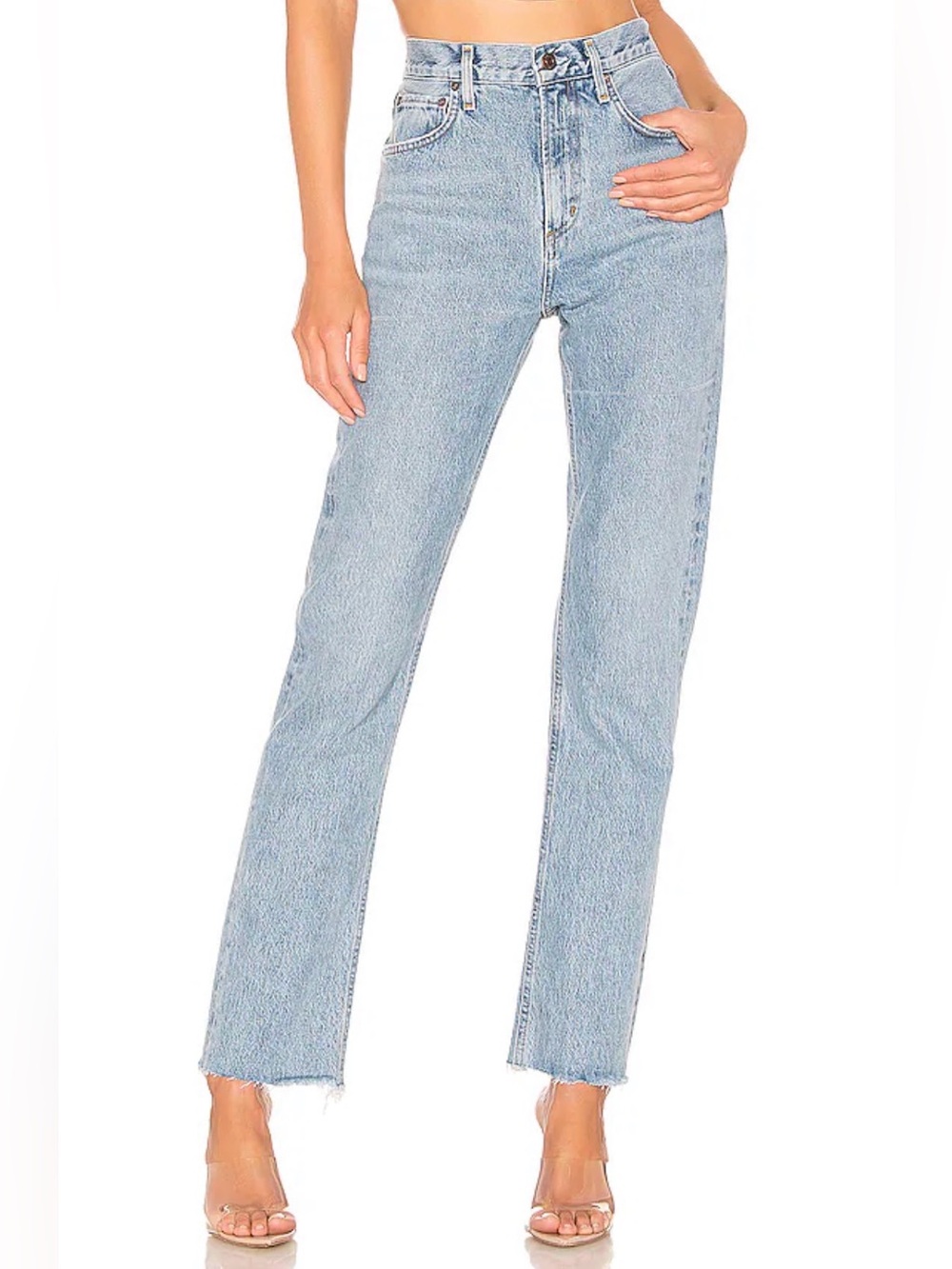 Agolde Cherie High Rise Straight Jeans in Merit